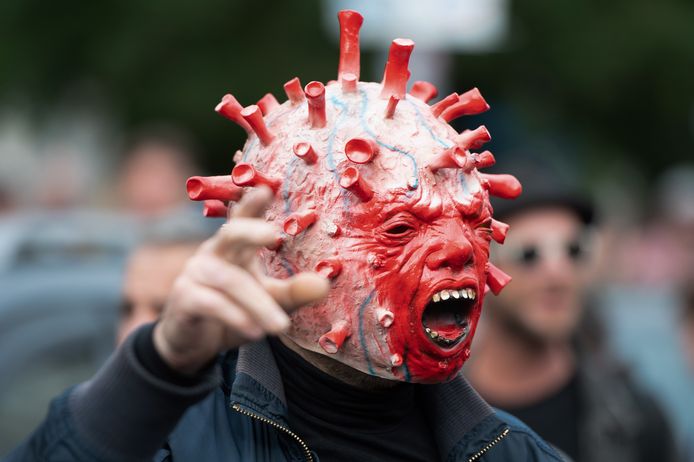 A protester in Berlin.  (08/28/2021)