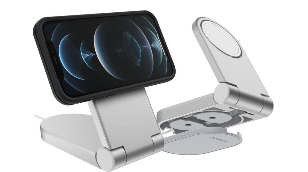 This foldable iPhone holder seems to be the perfect MagSafe tool
