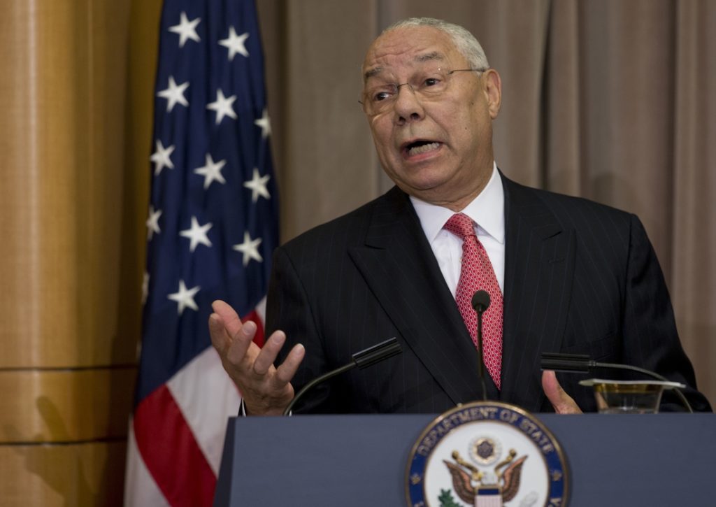 On former US Secretary of State Colin Powell ...
