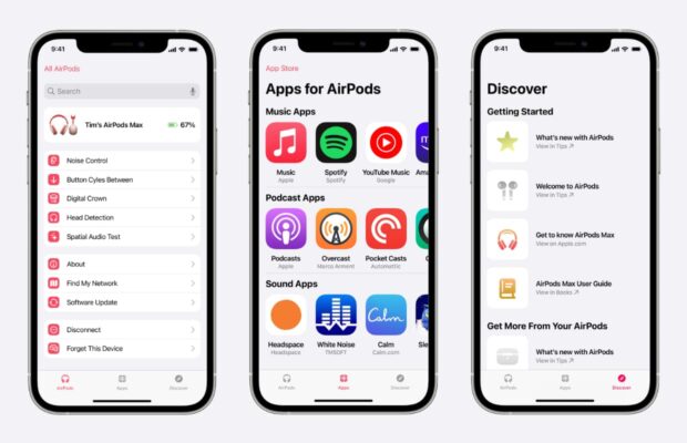 AirPods app draft tabs