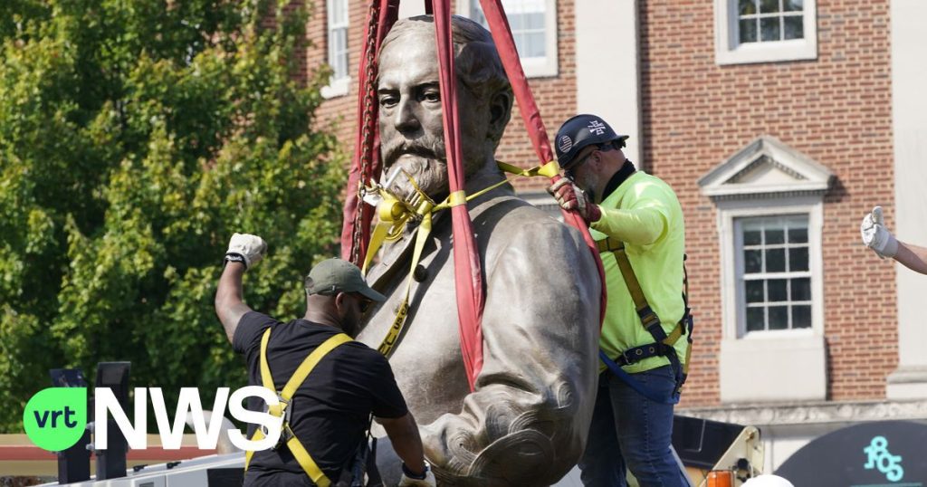The time capsule was found beneath the statue of the controversial US General Lee