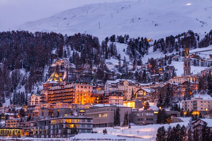 Modern ski resort in St. Moritz