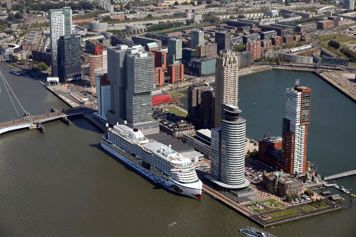 One of the cruise ships of the shipping company Aida in Wilhelminakade in Rotterdam.  The picture is for illustration.