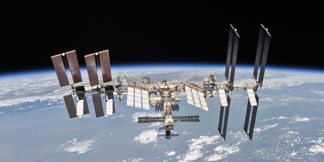 The International Space Station photographed by the Expedition 56 crew from the Soyuz spacecraft after it was removed.  International Space Station image as of October 4, 2018. 