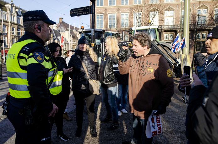 Truck drivers and other demonstrators gathered in The Hague to protest the Corona measures.