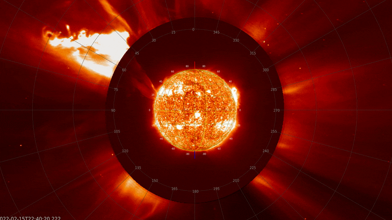 A massive solar explosion captured by a solar-powered spacecraft
