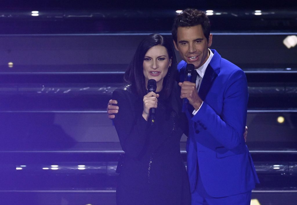 Mica and Laura Pausini present the Eurovision Song Contest