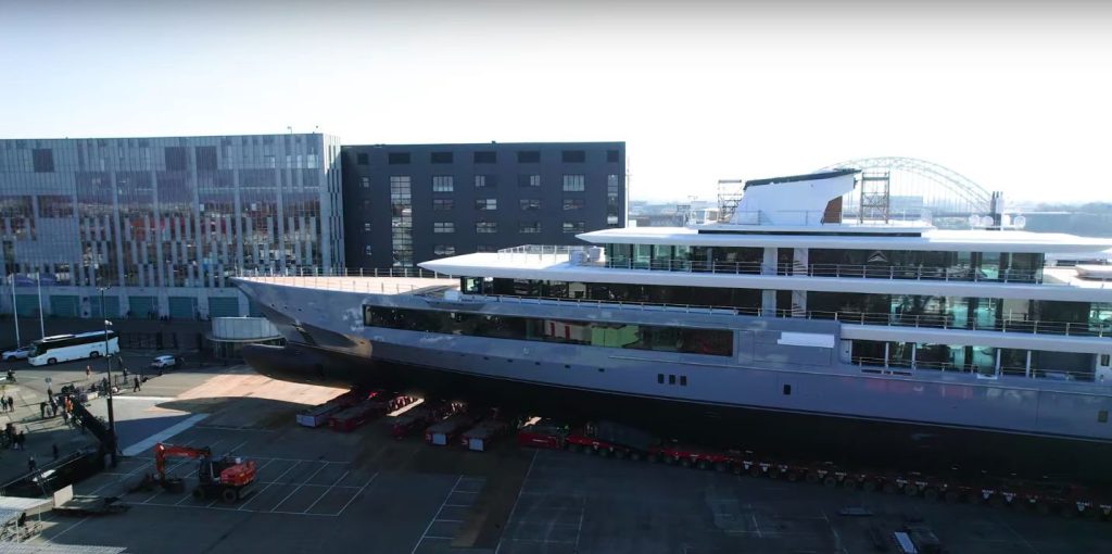 Steven Spielberg's new Dutch yacht (109 metres) almost complete
