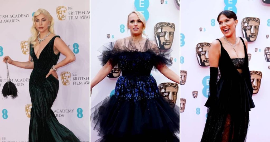 in the picture.  Stars arrive on the BAFTA red carpet |  celebrities