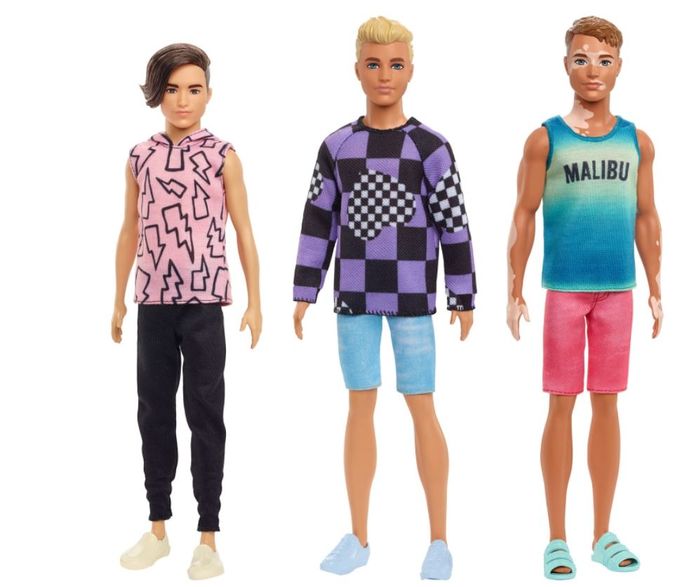 New body types on Ken, with the new doll with skin condition and vitiligo on the right.