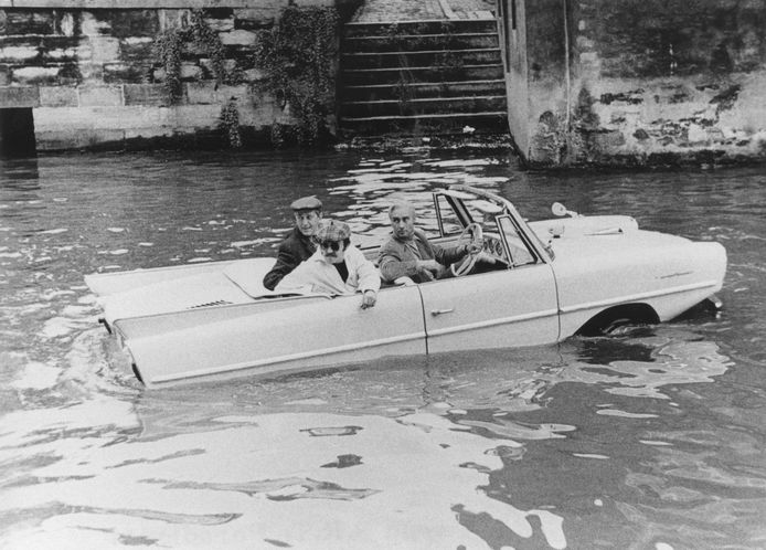 Captain Zeppos in his amphibious vehicle.