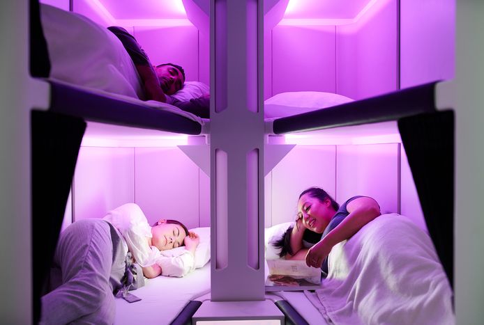 Air New Zealand sleeping cabins.