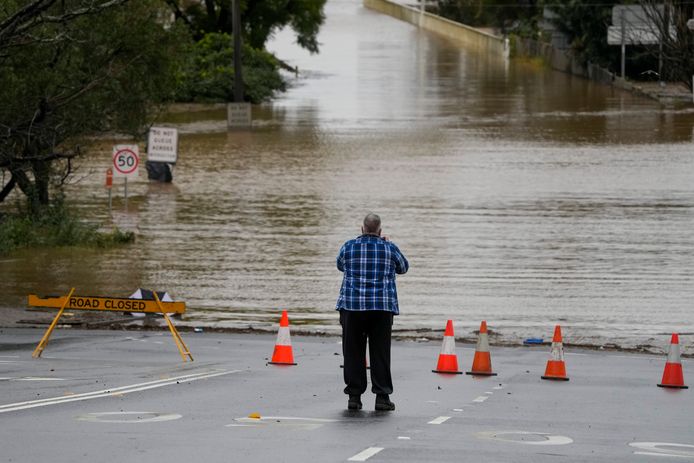 Streets in the suburbs of Sydney, Australia, were flooded
