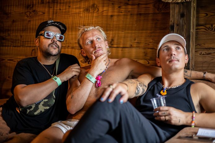 The Golden Band after their show at Tomorrowland: Boaz, MIlo and Karel