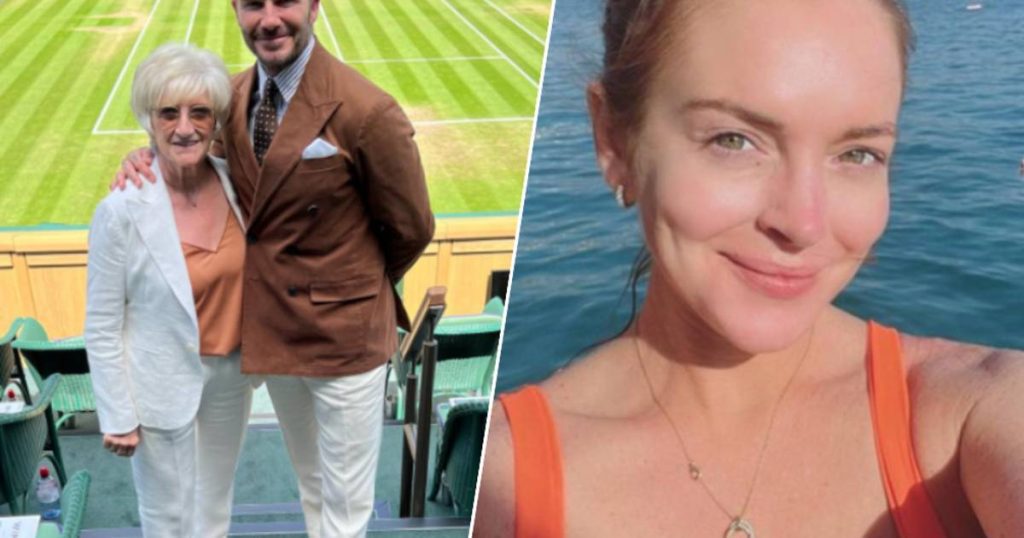 CELEB 24/7.  David Beckham spends time with his mother and Lindsay Lohan enjoys their honeymoon |  Famous People