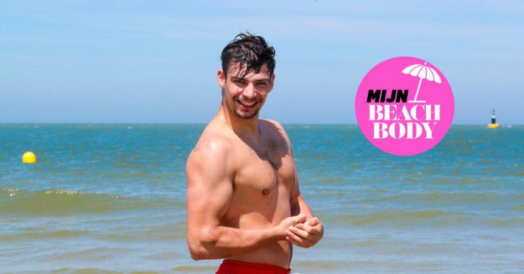 Luca (21 years old) proudly shows off his body on the beach: 'My arms are too thin for me' |  lifestyle