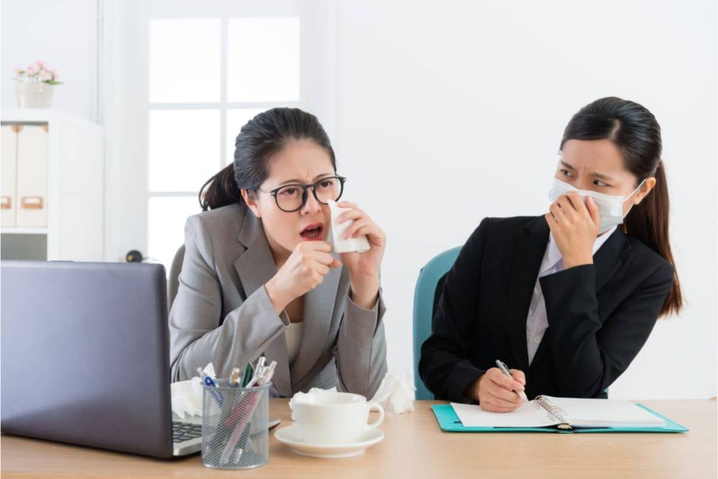 A colleague next to you is coughing?  Then your body is already preparing for illness