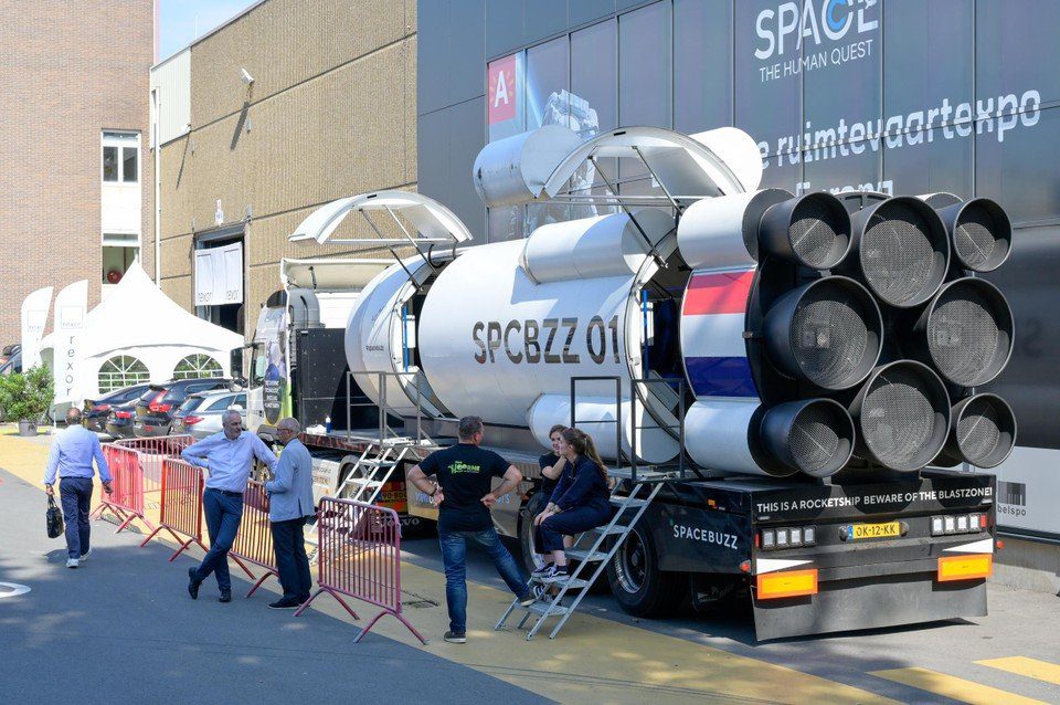 SpaceBuzz at the entrance to the exhibition. 