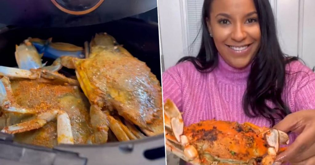 Influencer puts live crabs in an air fryer |  a stranger
