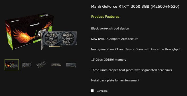 Manly GeForce RTX 3060 8GB