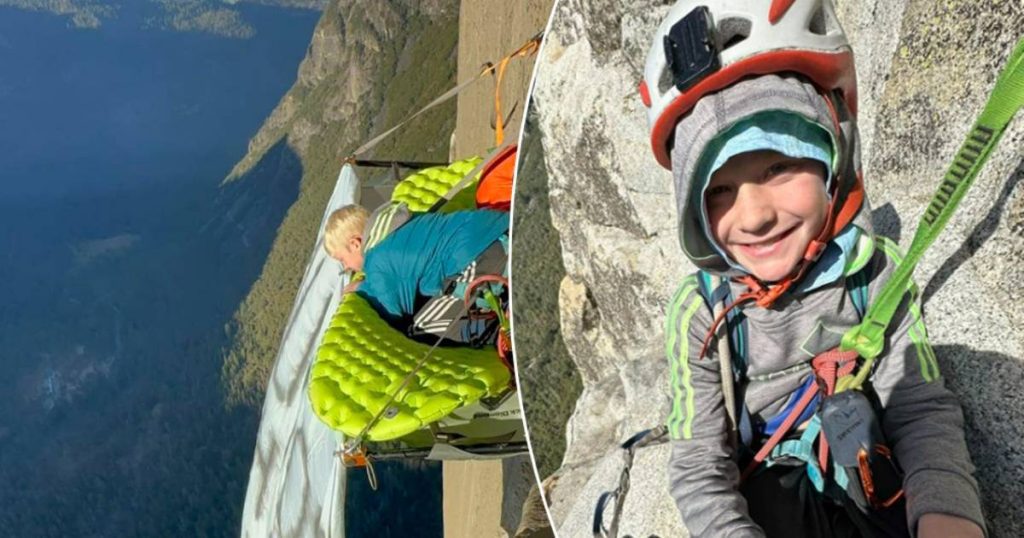in the picture.  Sam (8) climbs over 900 meters of rock in Yosemite National Park in four days |  Instagram news VTM