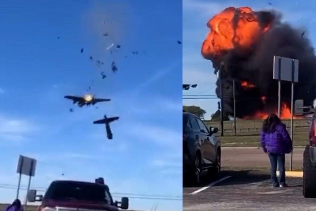 Historic planes collide in front of 4,000 spectators in Dallas: 'Fear of six dead'