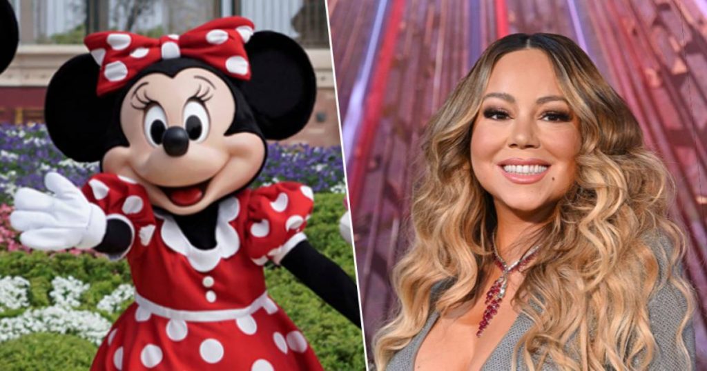 Minnie Mouse stalking Mariah Carey at Disneyland Paris |  showbiz