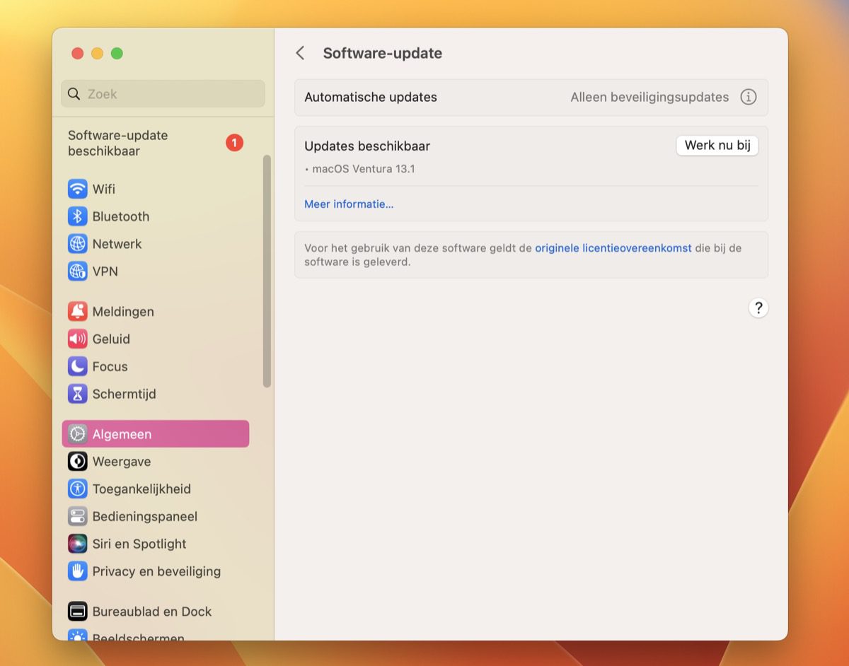 macOS Ventura 13.1.2 update