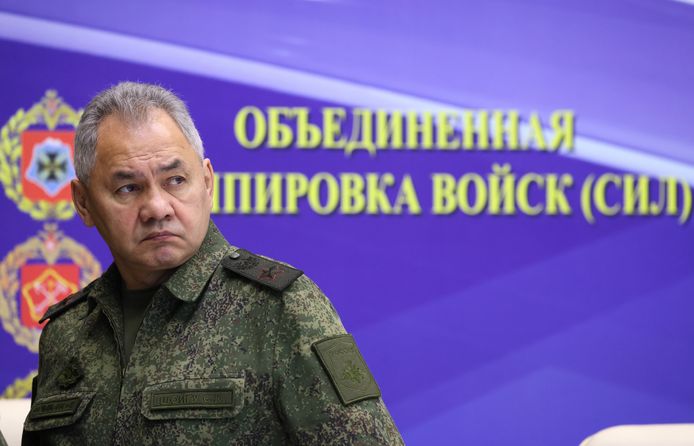 Defense Minister Sergei Shoigu was also present.